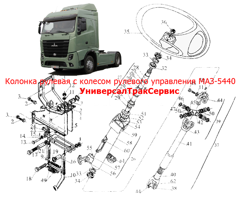 Профессиональный ремонт рулевого управления автомобилей МАЗ